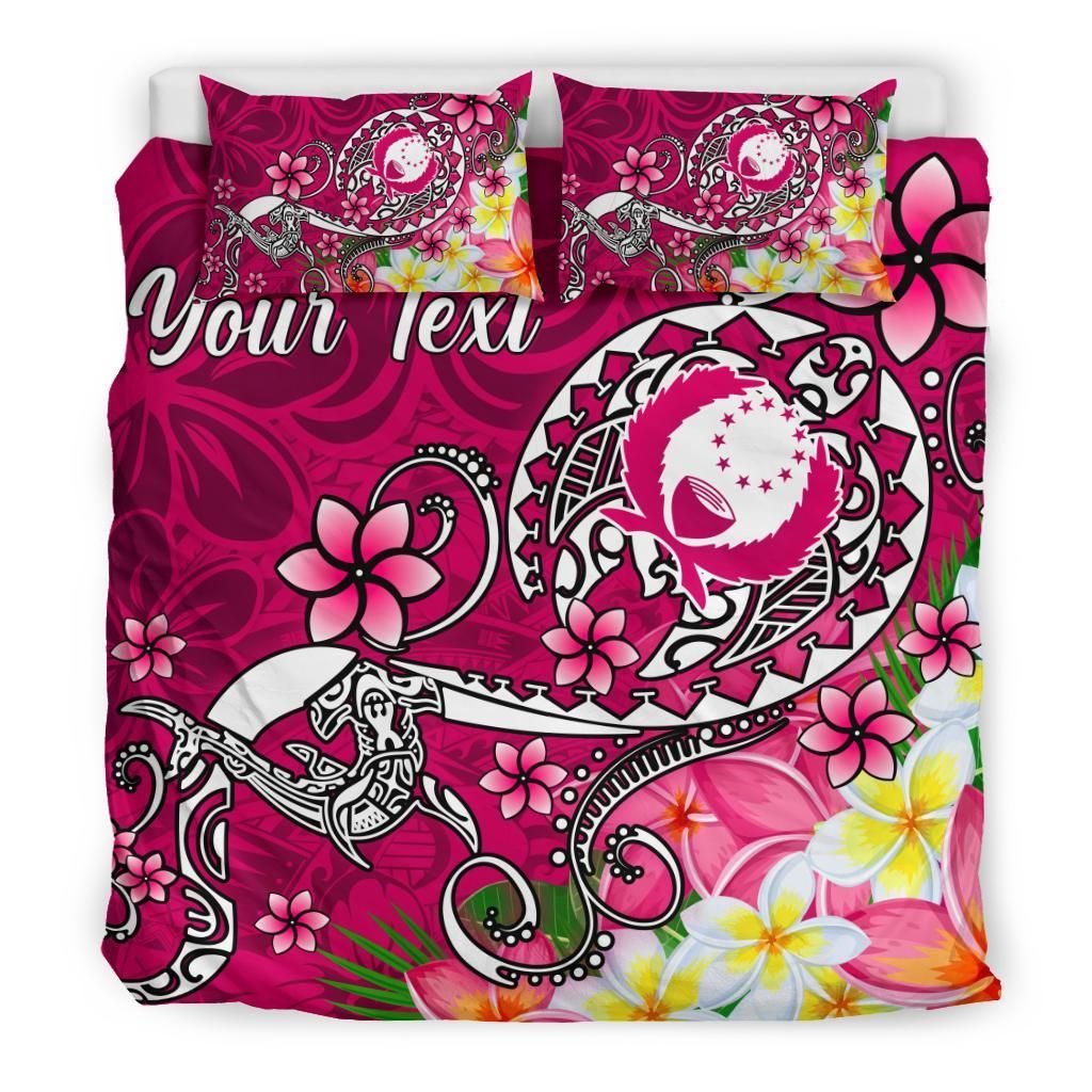 Pohnpei Custom Personalised Bedding Set - Turtle Plumeria (Pink)