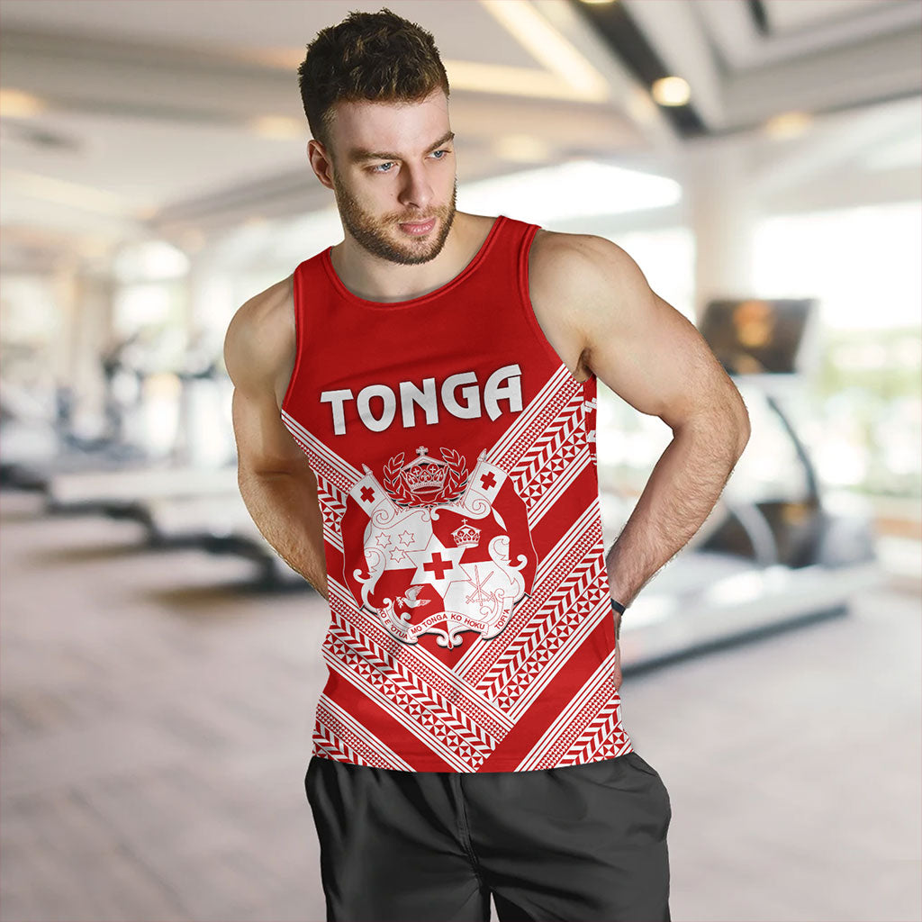 Tonga Tank Top Custom Tribal Pattern Coat Of Arms