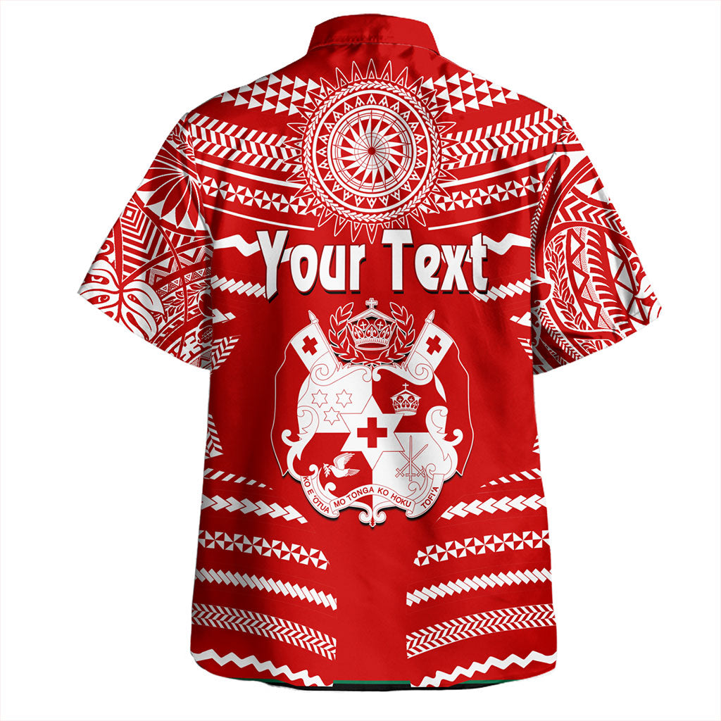 Tonga Hawaiian Shirt Custom Tribal Pattern Coat Of Arms