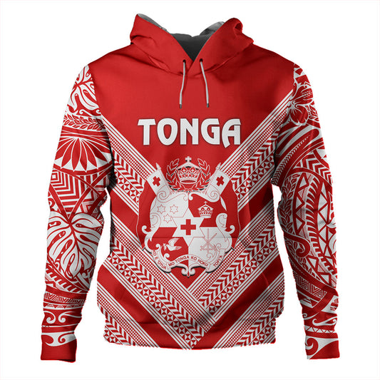 Tonga Hoodie Custom Tribal Pattern Coat Of Arms