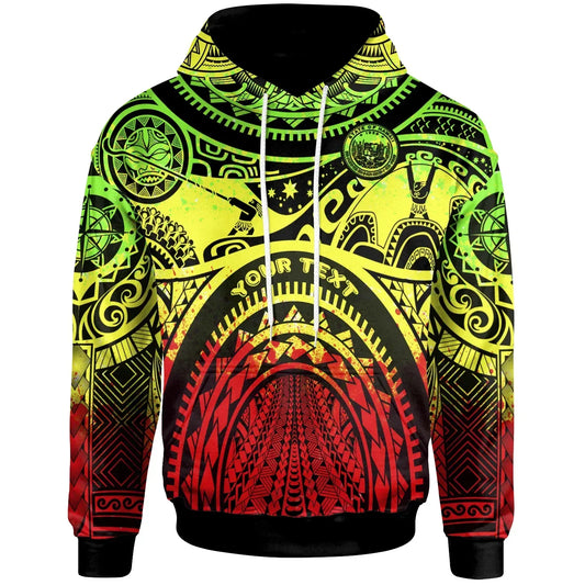 (Custom Personalised)Polynesian Hawaii Hoodie - Coat Of Arm Hawaii & Maui Tattoo - Polynesian Patterns