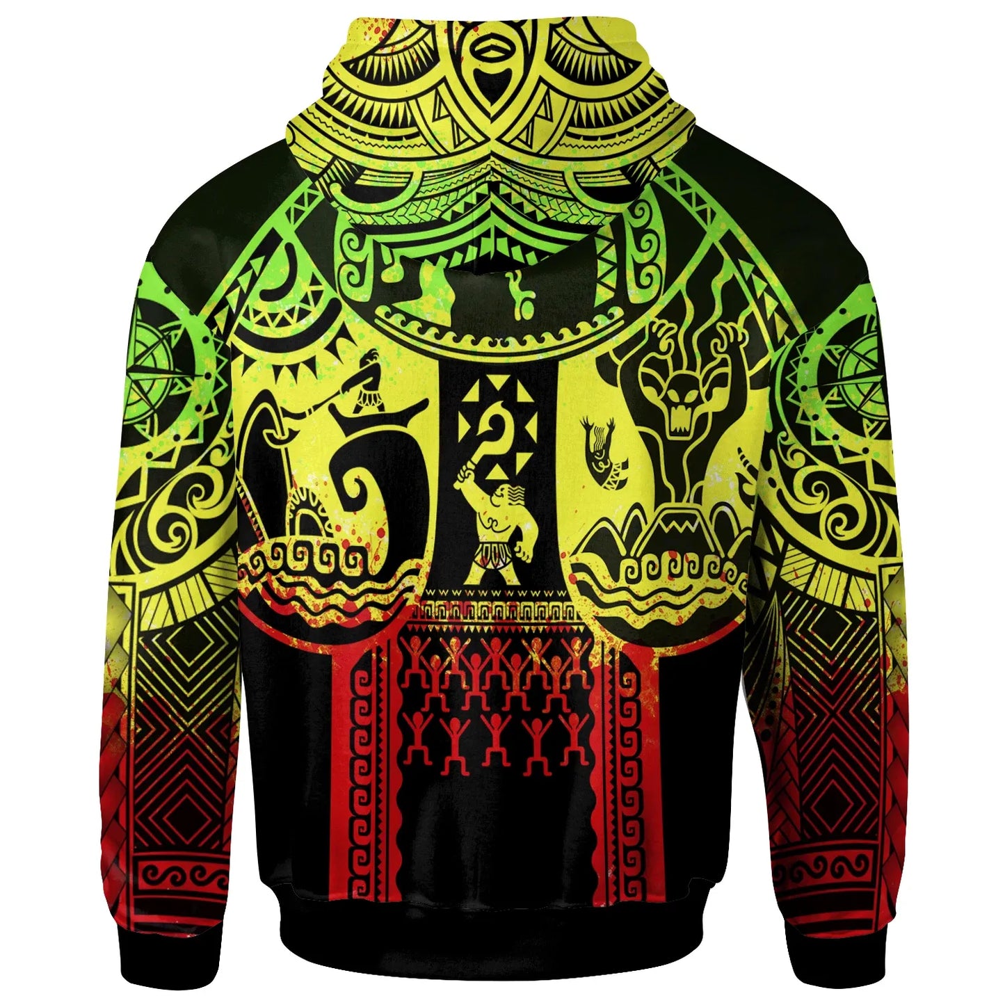 (Custom Personalised)Polynesian Hawaii Hoodie - Coat Of Arm Hawaii & Maui Tattoo - Polynesian Patterns