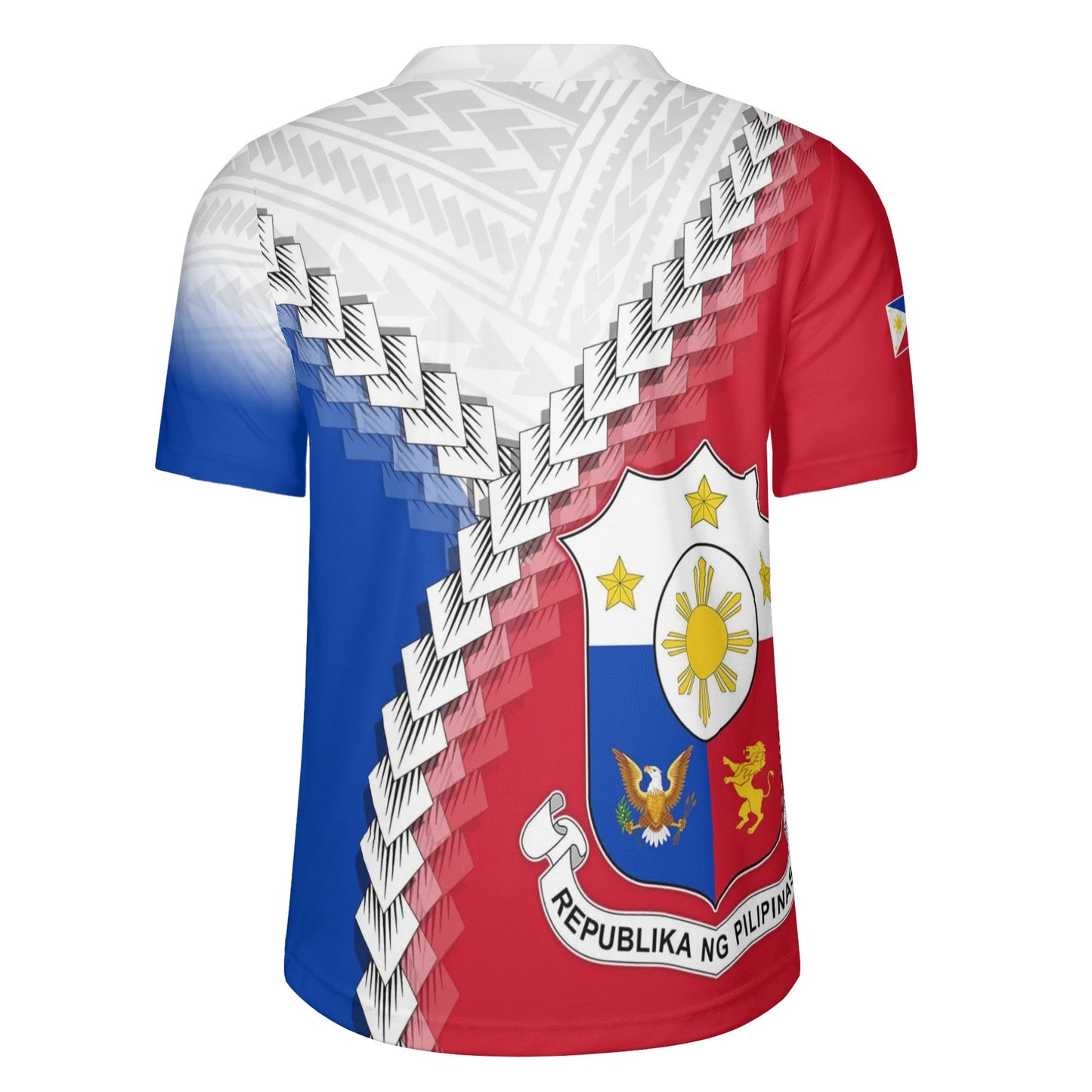 Philippines Filipinos Rugby Jersey Custom Filipinos Coat Of Arms With Tribal Patterns Flag Style