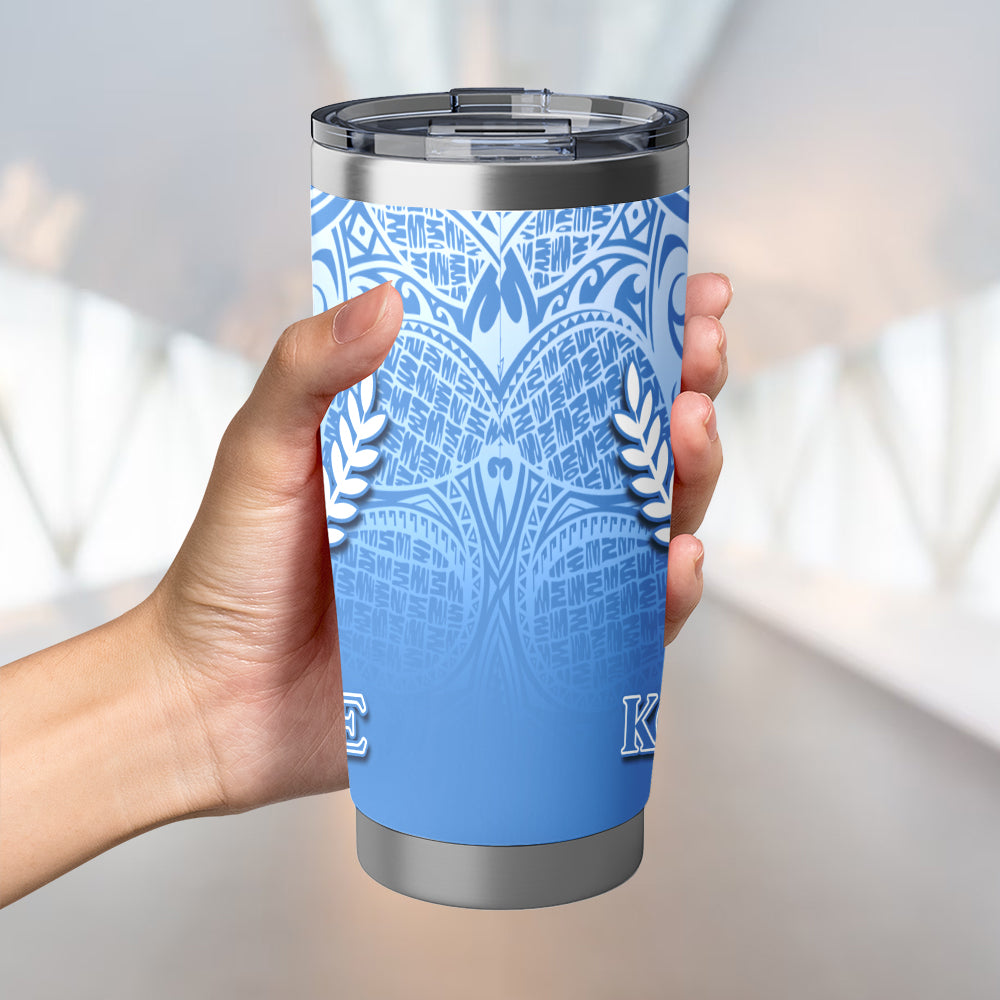 Kosrae State Flag Color With Traditional Patterns Tumbler