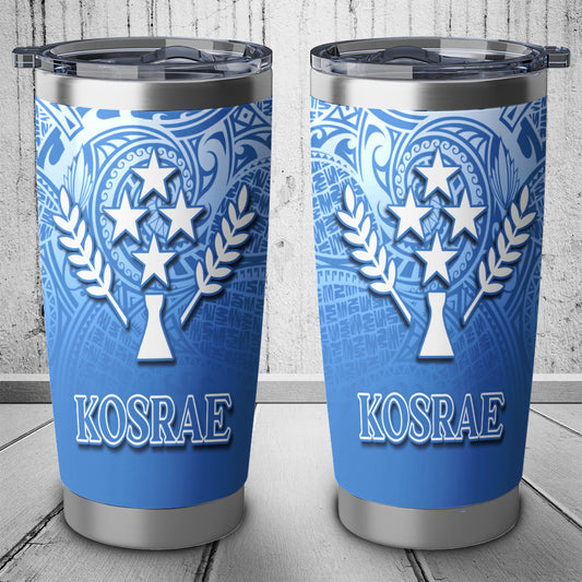 Kosrae State Flag Color With Traditional Patterns Tumbler