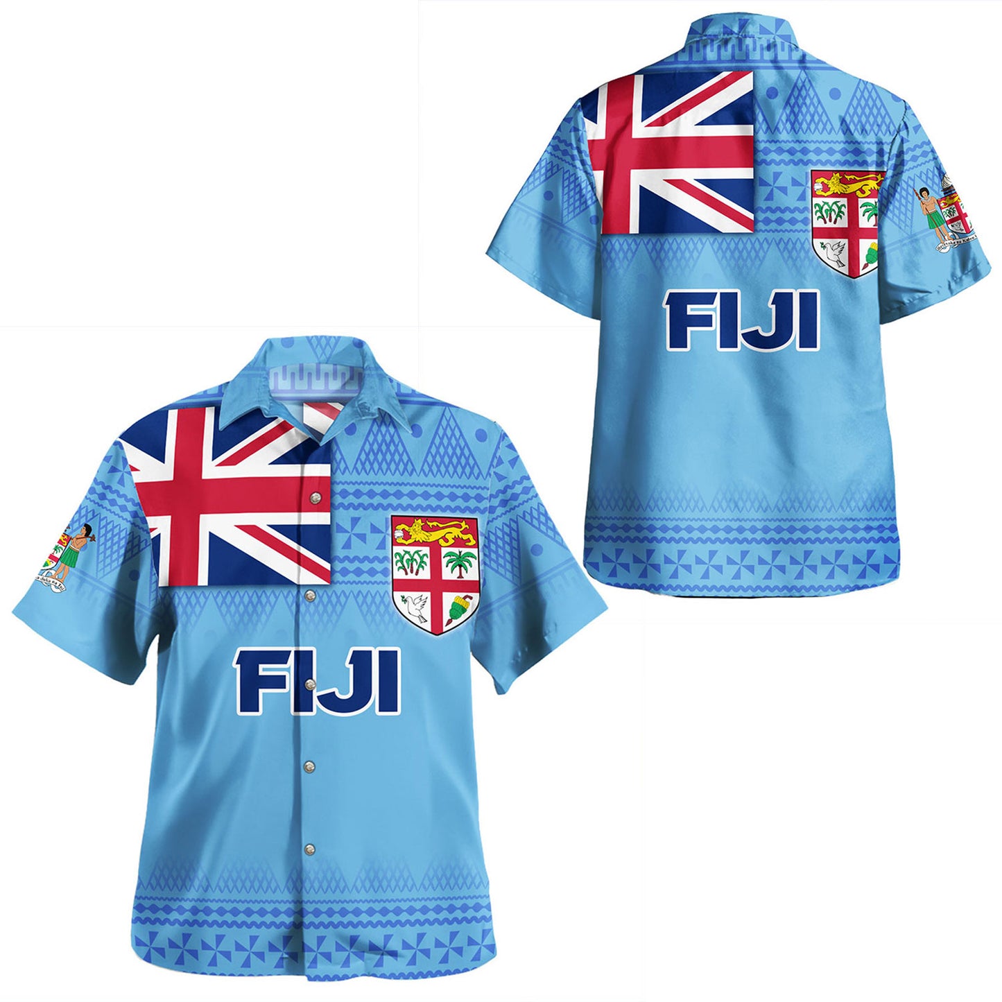 Fiji Combo Dress And Shirt Flag Color With Traditional Patterns