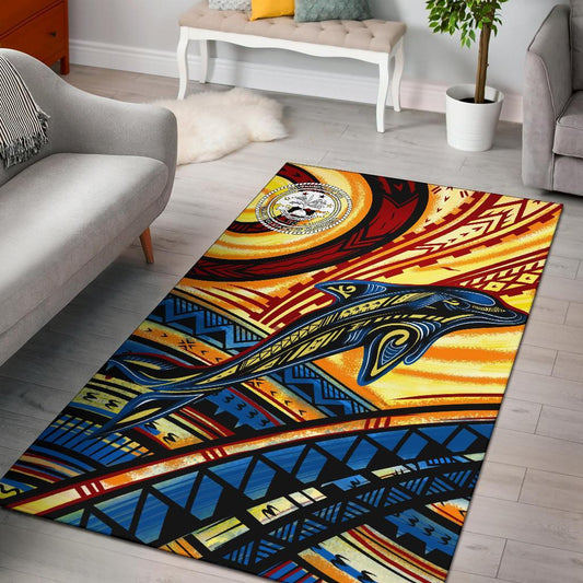 Federated States of Micronesia Area Rug - Dolphin Surfing