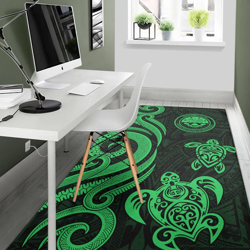 Federated States of Micronesia Area Rug - Green Tentacle Turtle