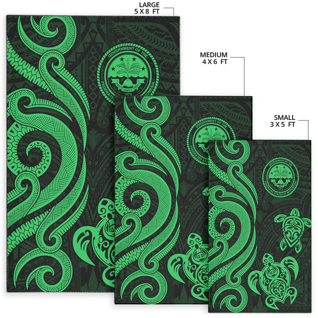 Federated States of Micronesia Area Rug - Green Tentacle Turtle