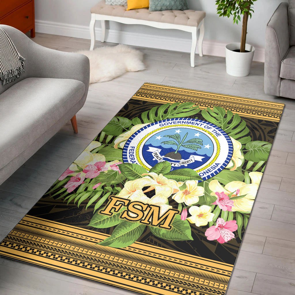 Federated States of Micronesia Area Rug - Polynesian Gold Patterns Collection