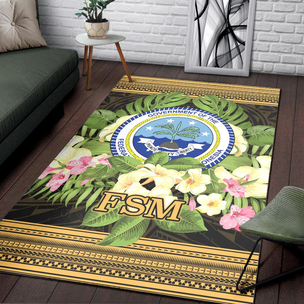 Federated States of Micronesia Area Rug - Polynesian Gold Patterns Collection