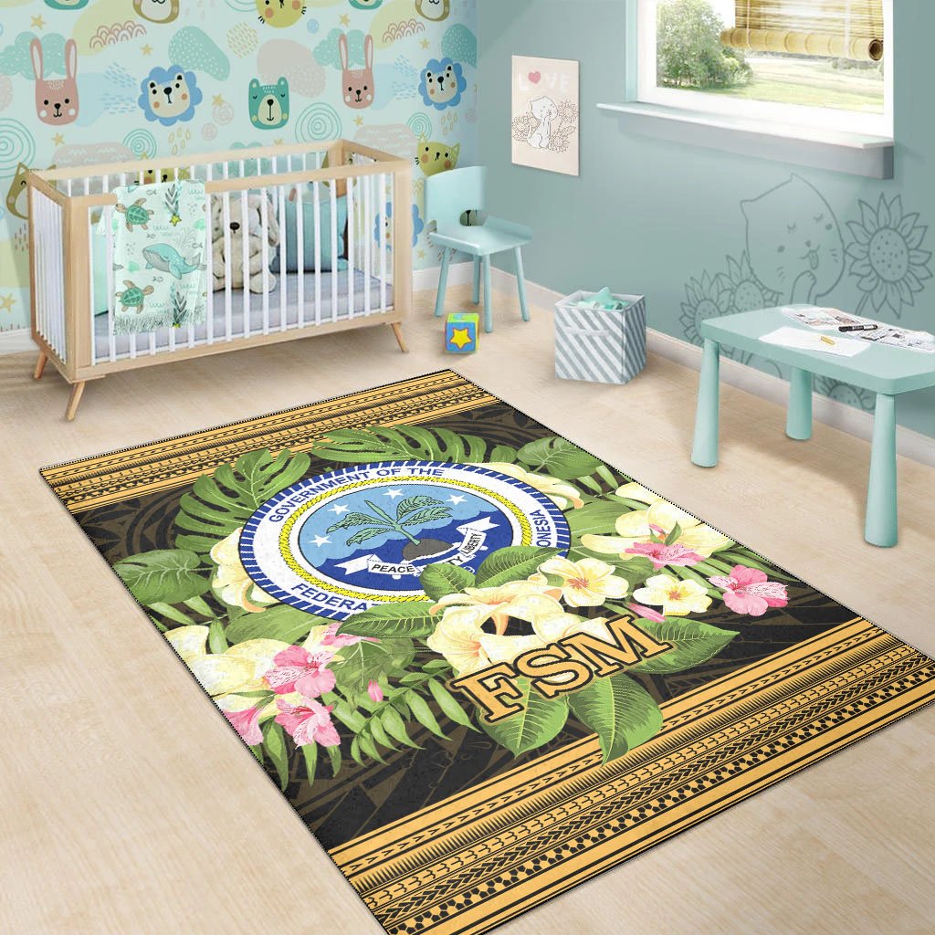 Federated States of Micronesia Area Rug - Polynesian Gold Patterns Collection