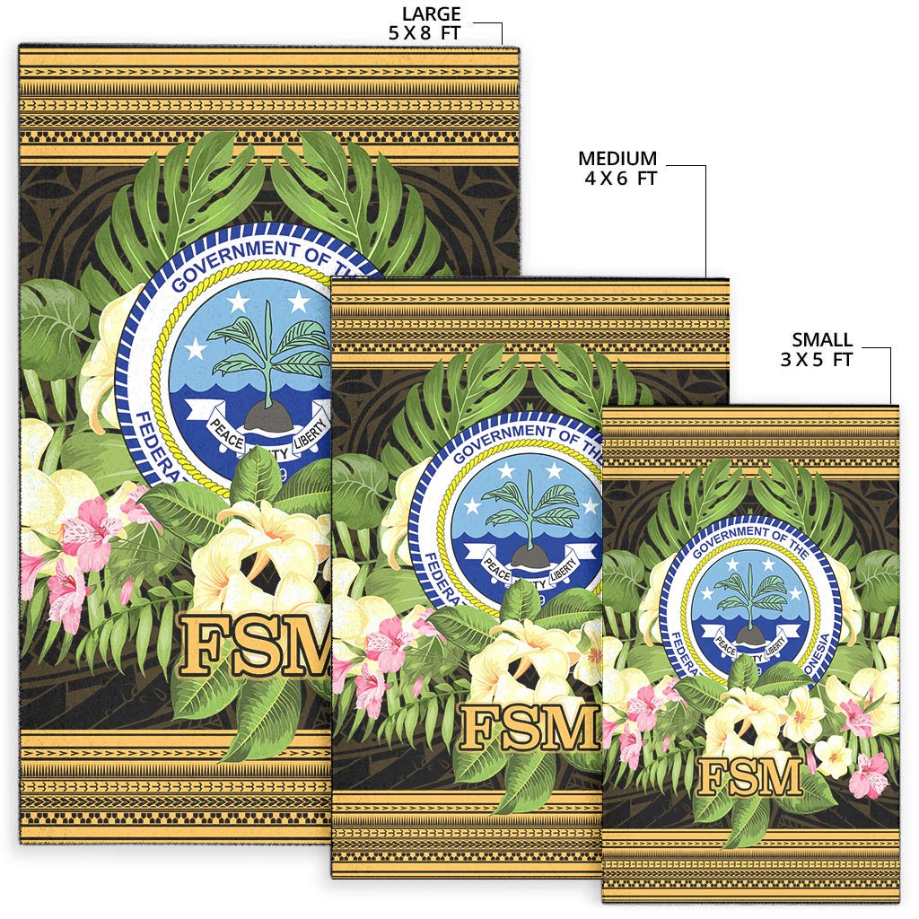 Federated States of Micronesia Area Rug - Polynesian Gold Patterns Collection