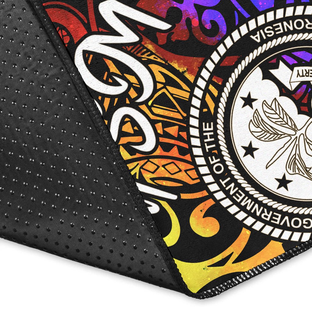 Federated States of Micronesia Area Rug - Rainbow Polynesian Pattern