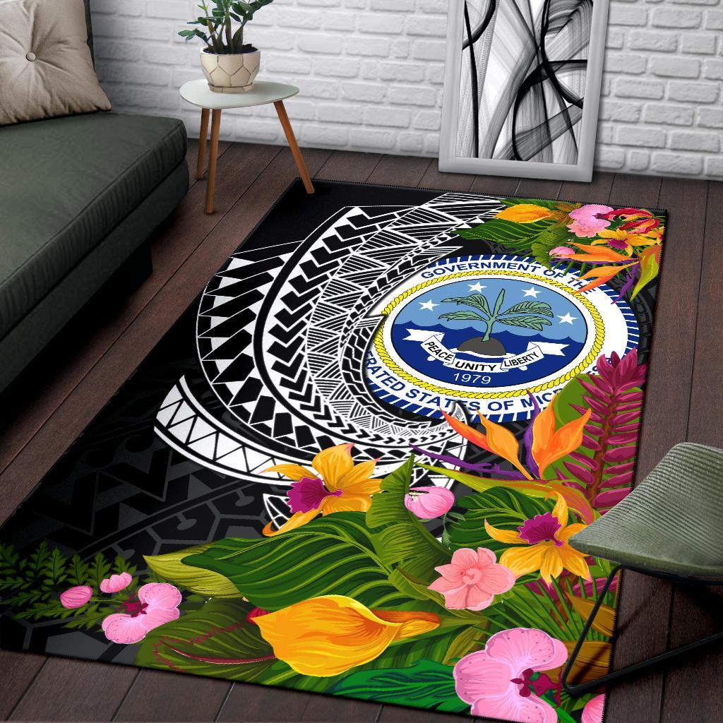 Federated States of Micronesia Area Rug - Seal Spiral Polynesian Patterns