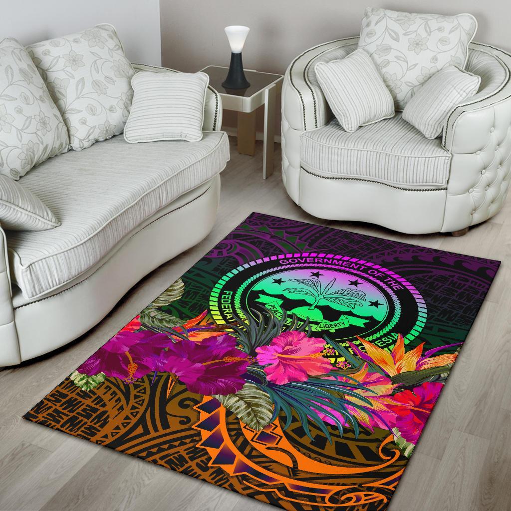 Federated States of Micronesia Area Rug - Summer Hibiscus