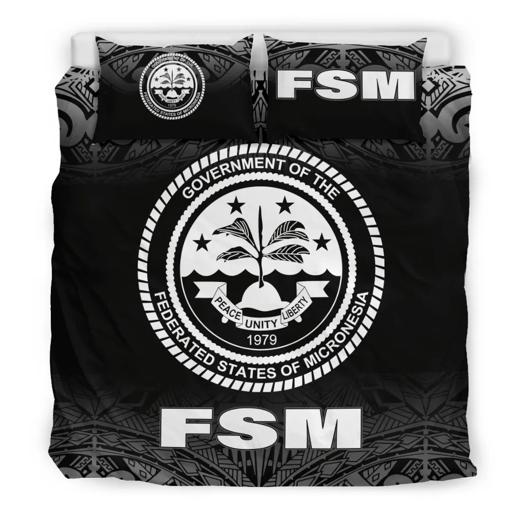 Federated States Of Micronesia Duvet Cover Set - Black Fog Style