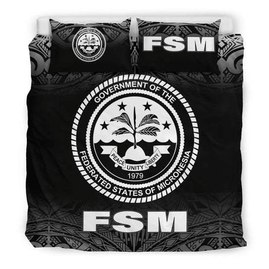 Federated States Of Micronesia Duvet Cover Set - Black Fog Style
