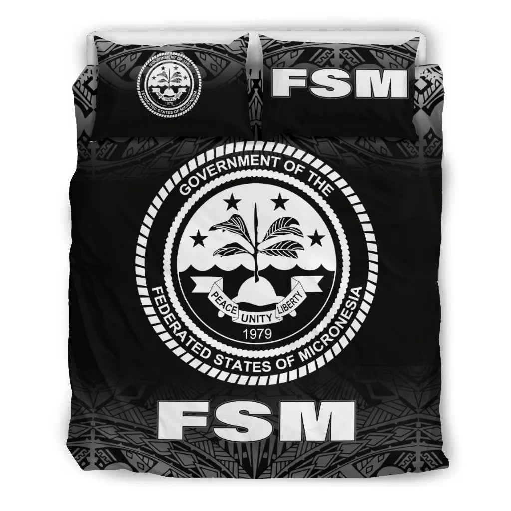 Federated States Of Micronesia Duvet Cover Set - Black Fog Style