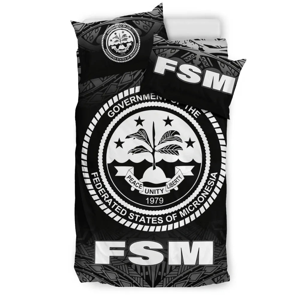 Federated States Of Micronesia Duvet Cover Set - Black Fog Style