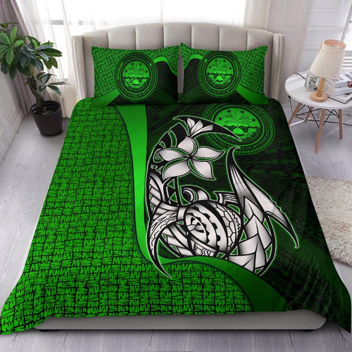 Federated States Of Micronesia Bedding Set Green - Turtle With Hook
