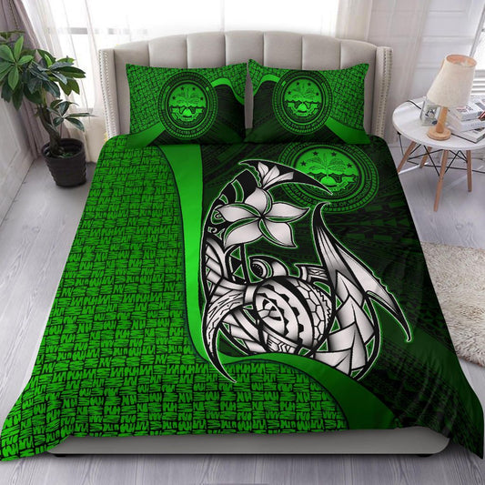 Federated States Of Micronesia Bedding Set Green - Turtle With Hook