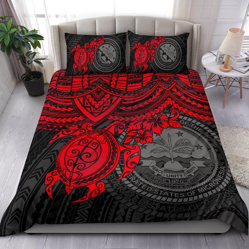 Federated States Of Micronesia Duvet Cover Set - Red Turtle