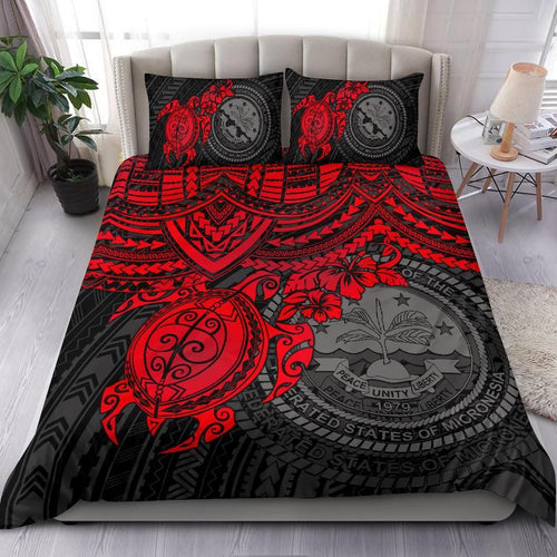 Federated States Of Micronesia Duvet Cover Set - Red Turtle