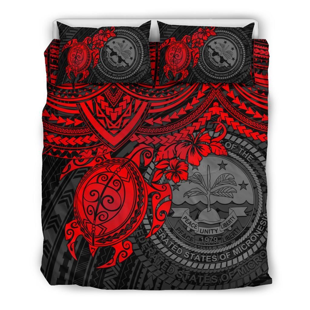 Federated States Of Micronesia Duvet Cover Set - Red Turtle