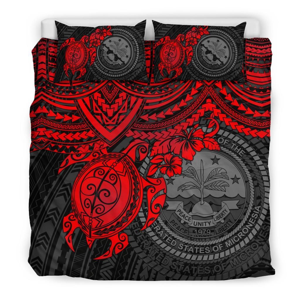 Federated States Of Micronesia Duvet Cover Set - Red Turtle