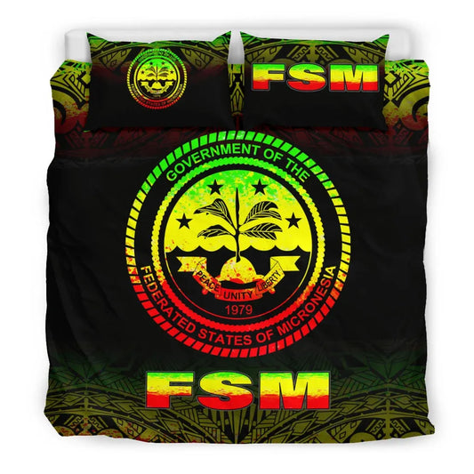Federated States Of Micronesia Duvet Cover Set - Reggae Fog Style