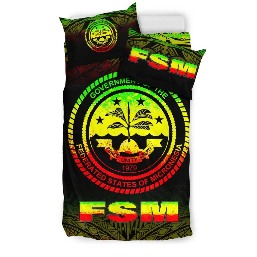 Federated States Of Micronesia Duvet Cover Set - Reggae Fog Style