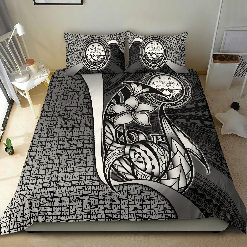 Federated States Of Micronesia Bedding Set White - Turtle With Hook