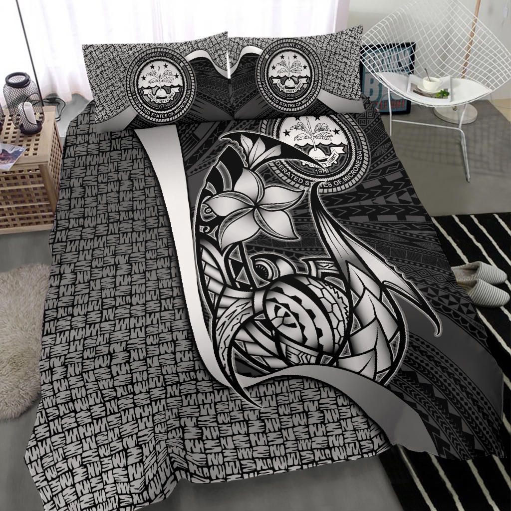 Federated States Of Micronesia Bedding Set White - Turtle With Hook