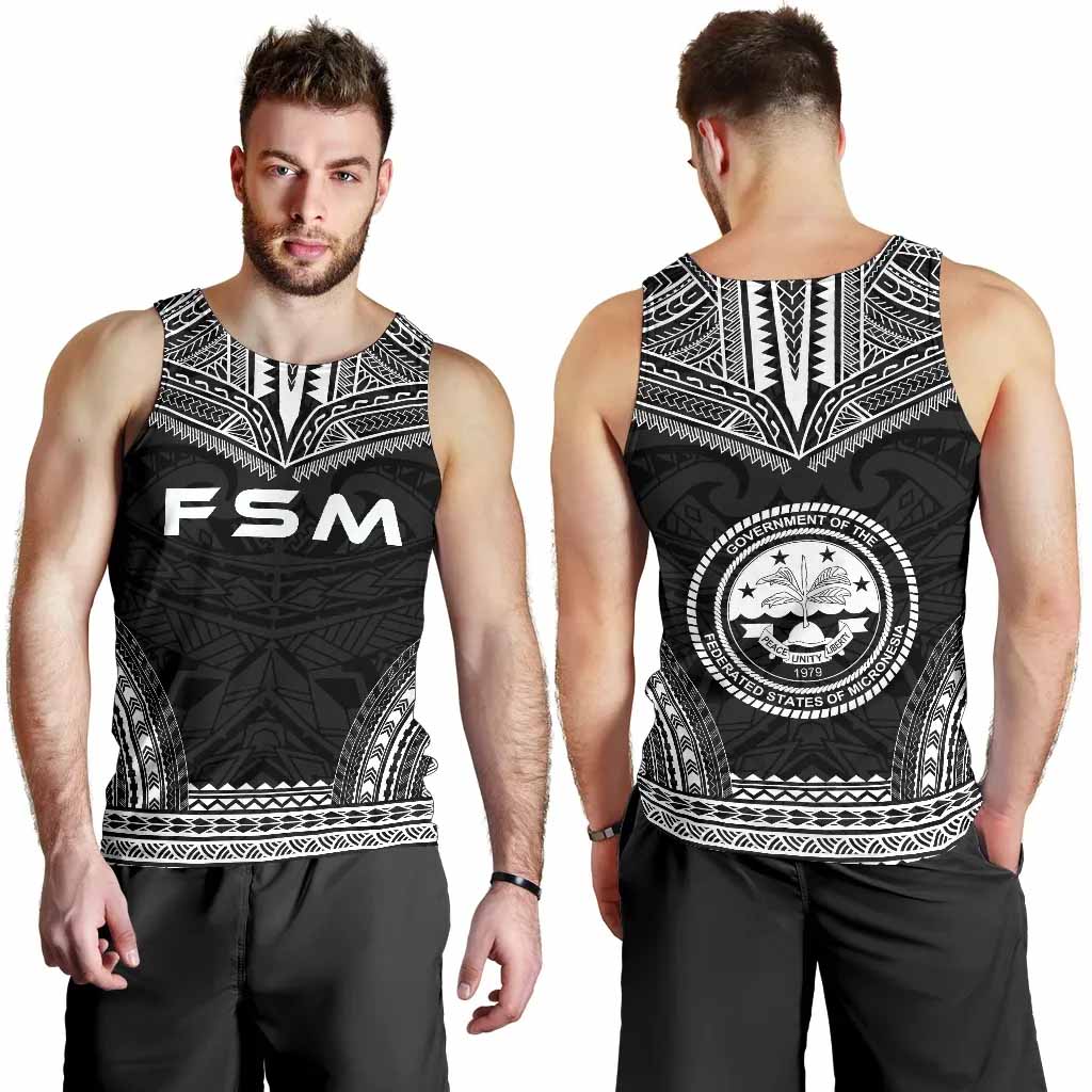 Federated States Of Micronesia Men Tank Top - Polynesian Chief Black Version