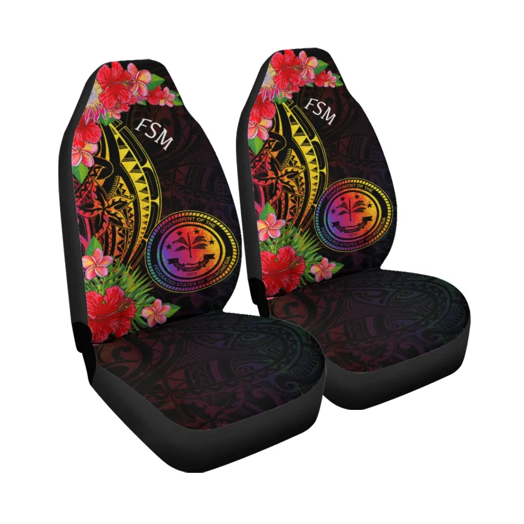 Federated States of Micronesia Car Seat Cover - Tropical Hippie Style