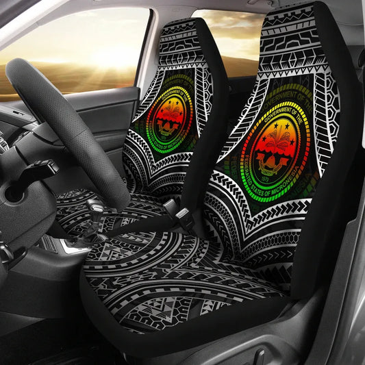 Federated States Of Micronesia Car Seat Covers - FSM Seal Reggae Color