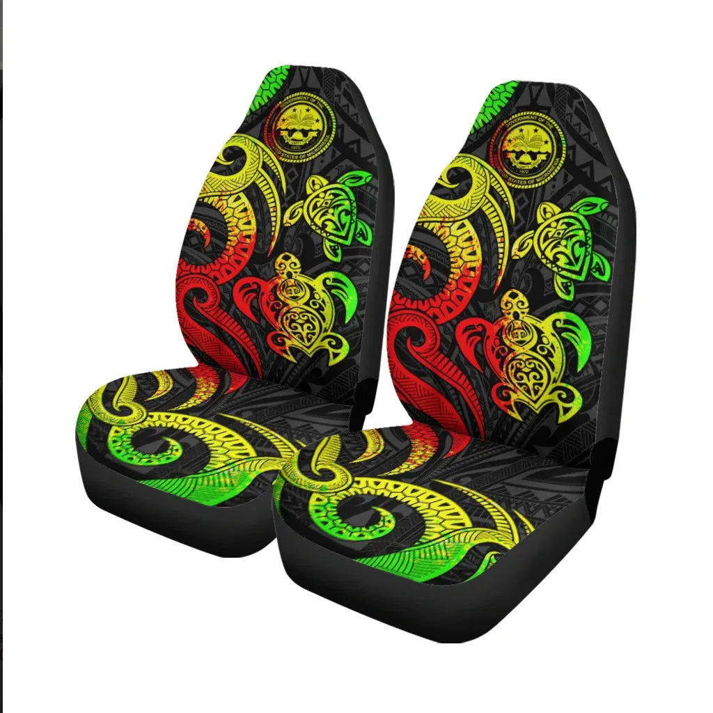 Federated States of Micronesia Car Seat Covers - Reggae Tentacle Turtle