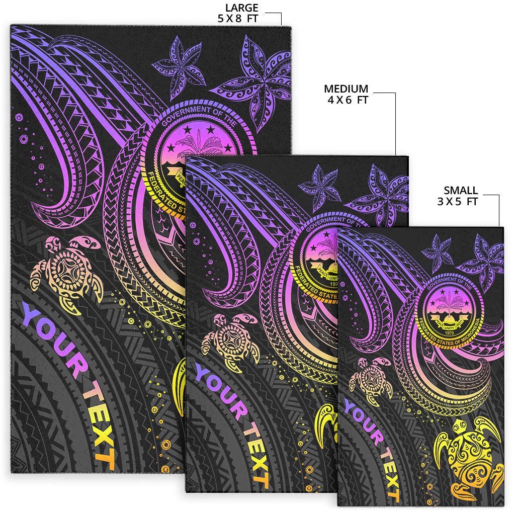 Federated States of Micronesia Custom Personalised Area Rug - Pink Turtle