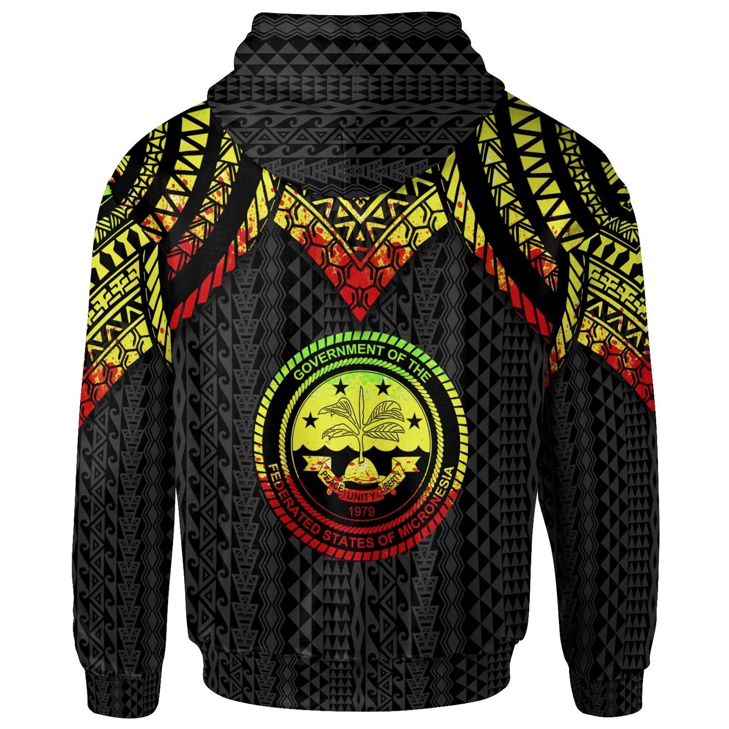 Federated States Of Micronesia Custom Personalised Hoodie - Polynesian Armor Style Reagge