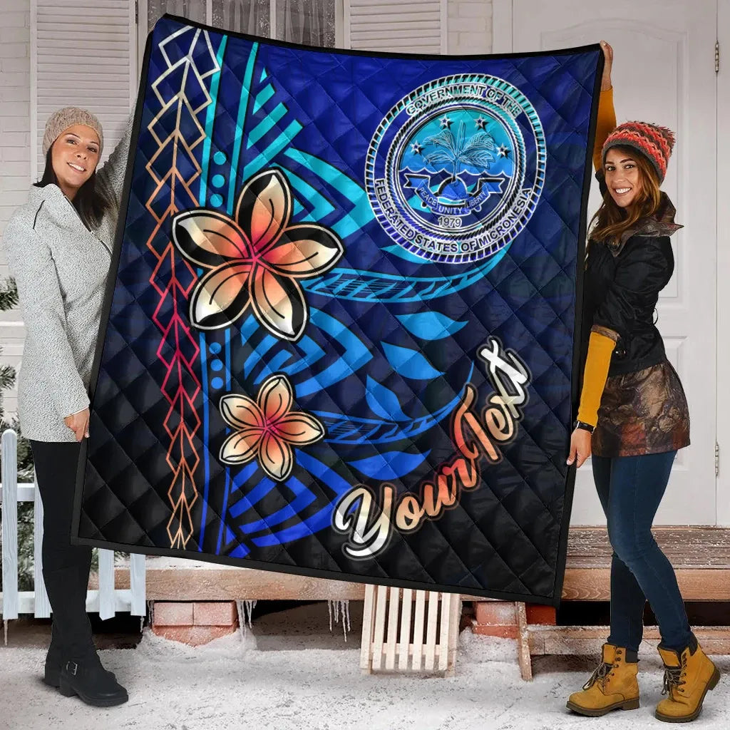 Federated States of Micronesia Custom Personalised Premium Quilt - Vintage Tribal Mountain