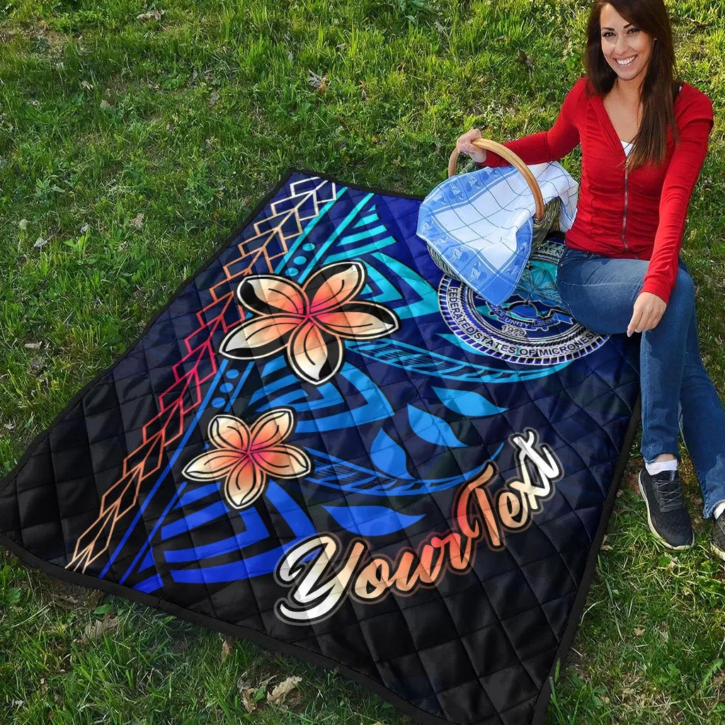 Federated States of Micronesia Custom Personalised Premium Quilt - Vintage Tribal Mountain