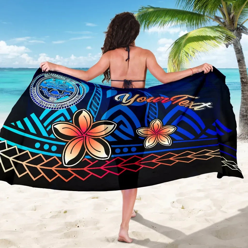 Federated States of Micronesia Custom Personalised Sarong - Vintage Tribal Moutain