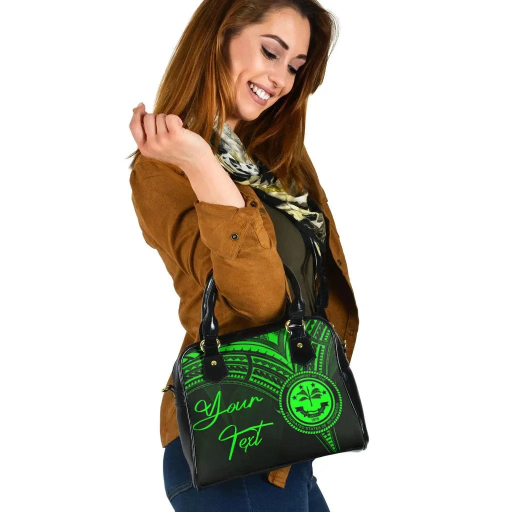 Federated States Of Micronesia Custom Personalised Shoulder Handbag - Cross Style Green Style