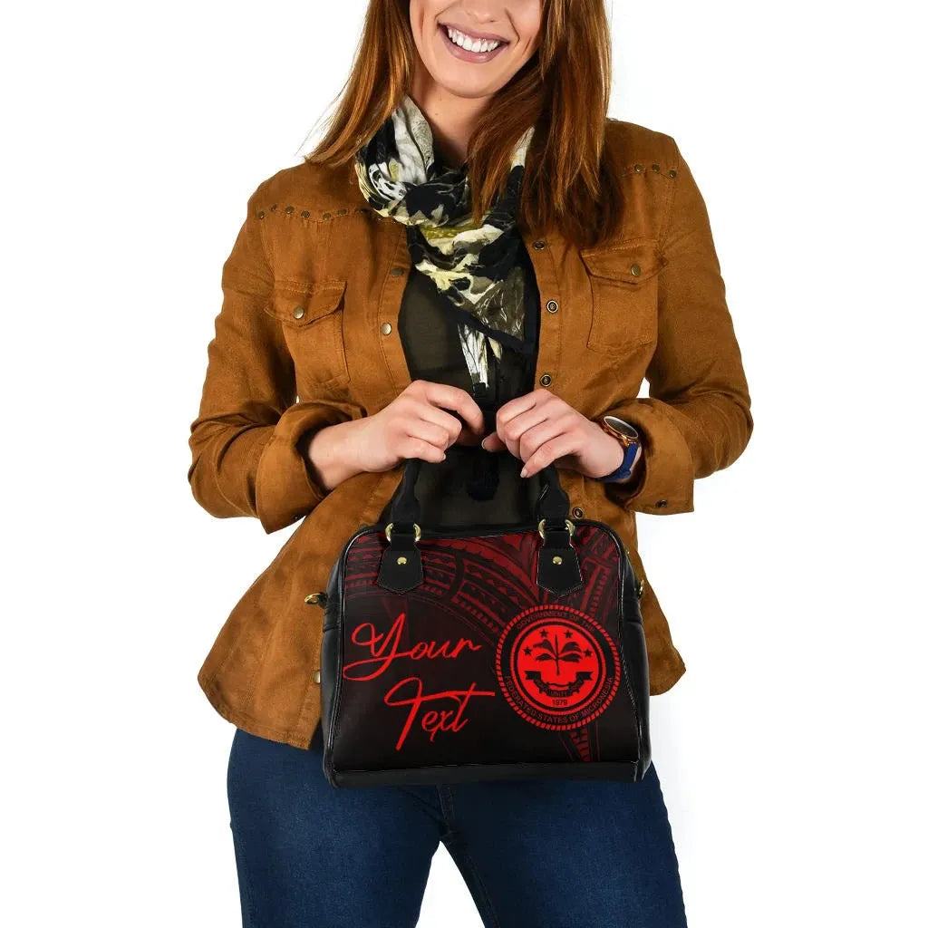 Federated States Of Micronesia Custom Personalised Shoulder Handbag - Cross Style Red Color