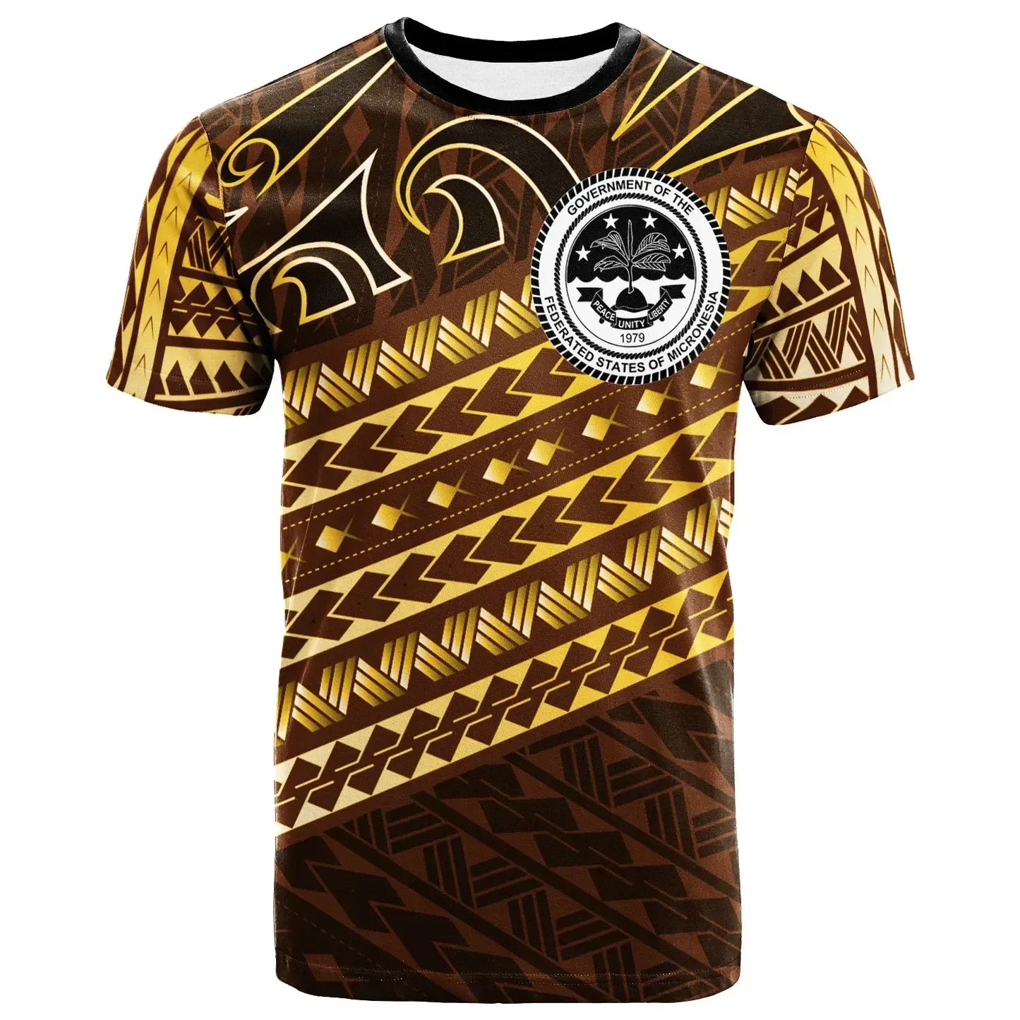 Federated States of Micronesia Custom Personalised T-Shirt -  Polynesian Diagonal Pattern