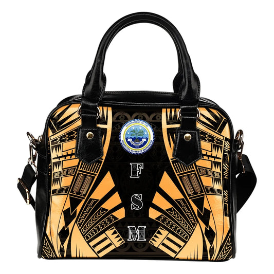 Federated States Of Micronesia Shoulder Handbag - Polynesian Tattoo Gold
