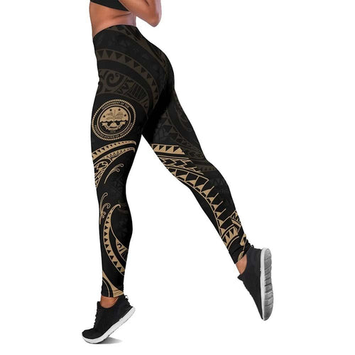 Federated States of Micronesia Legging - Gold Tribal Wave
