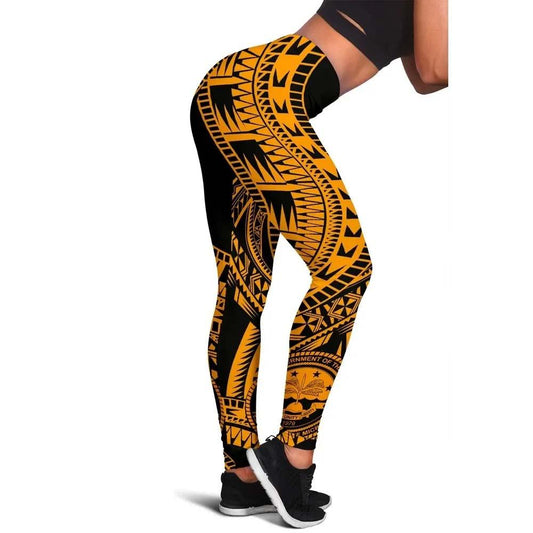 Federated States Of Micronesia Legging Polynesian Pattern Gold