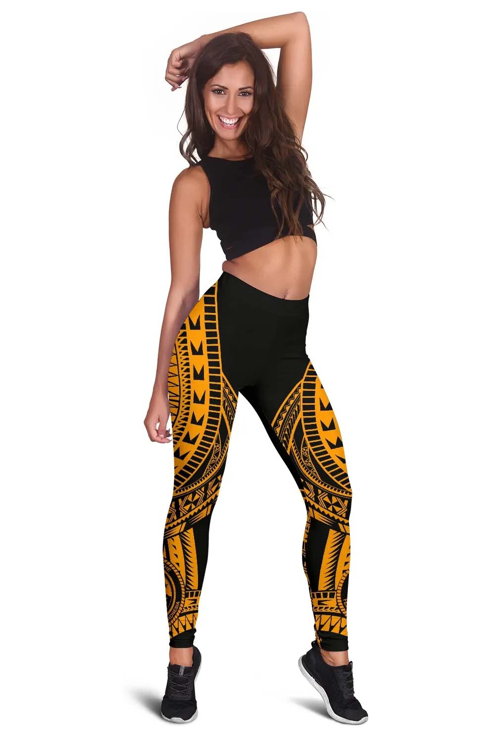 Federated States Of Micronesia Legging Polynesian Pattern Gold